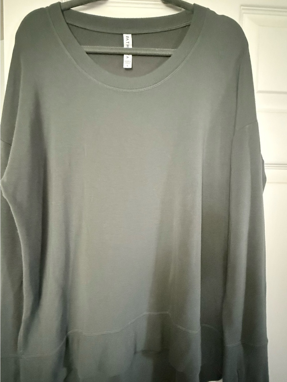 Athleta Charcoal Crewneck Pullover Hi Lo Sweatshirt